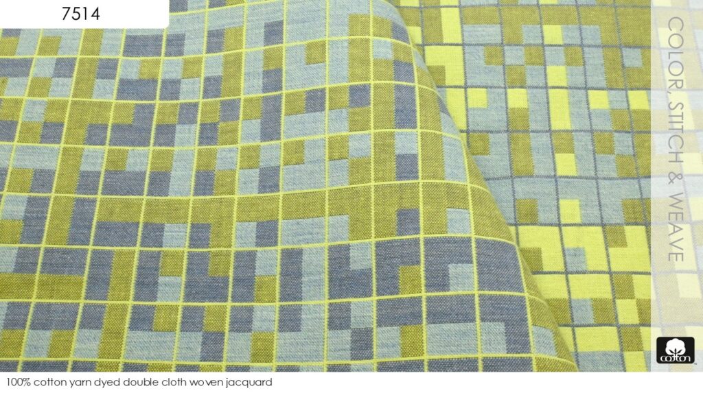 100% cotton yarn dyed double cloth woven jacquard
