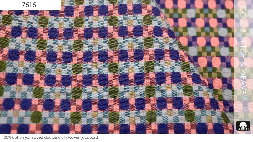 100% cotton yarn dyed double cloth woven jacquard
