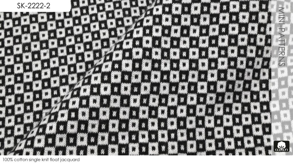 100% cotton single knit float jacquard 
