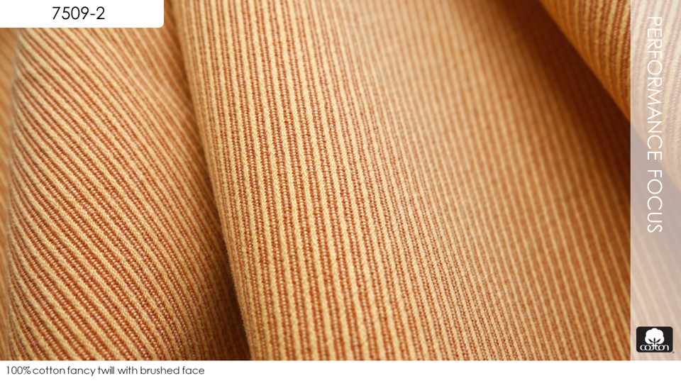 100% cotton fancy twill with brushed face