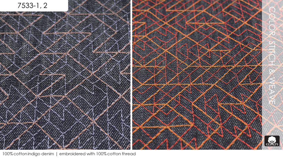 100% cotton indigo denim | embroidered with 100% cotton thread