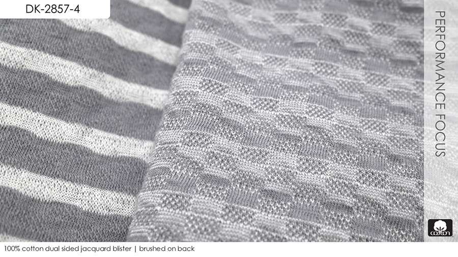 100% cotton dual sided jacquard blister | brushed on back