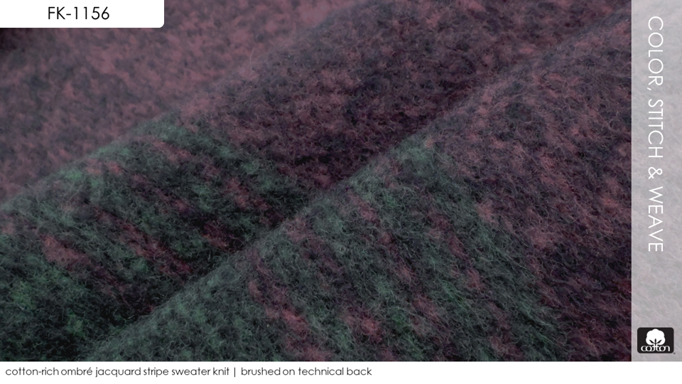cotton-rich ombré jacquard stripe sweater knit | brushed on technical back
