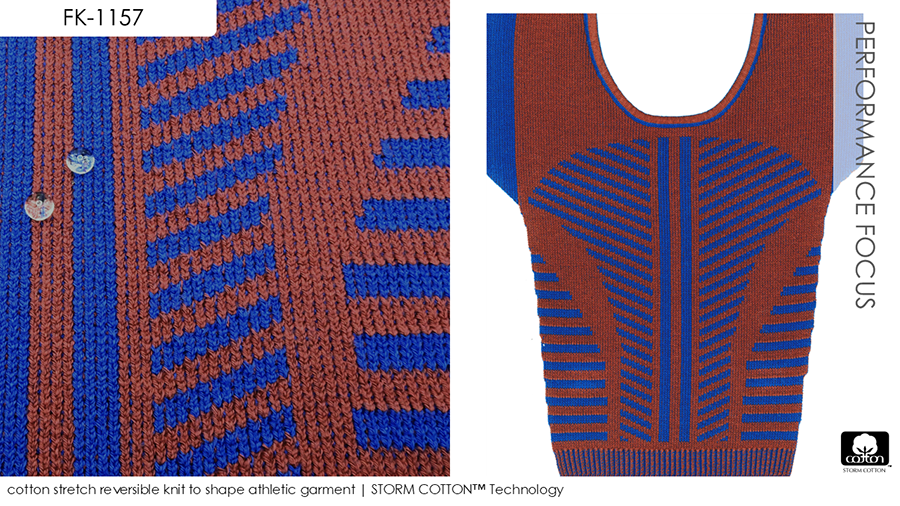 cotton stretch reversible knit to shape athletic garment | STORM COTTON™ Technology