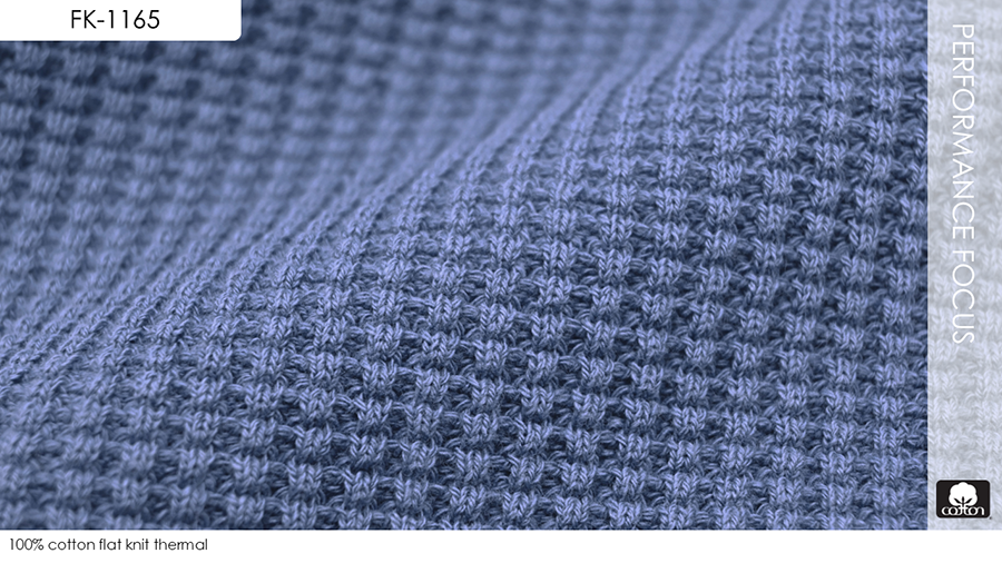100% cotton flat knit thermal