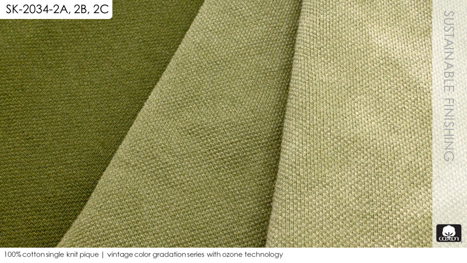 100% cotton single knit pique | vintage color gradation series with ozone technology