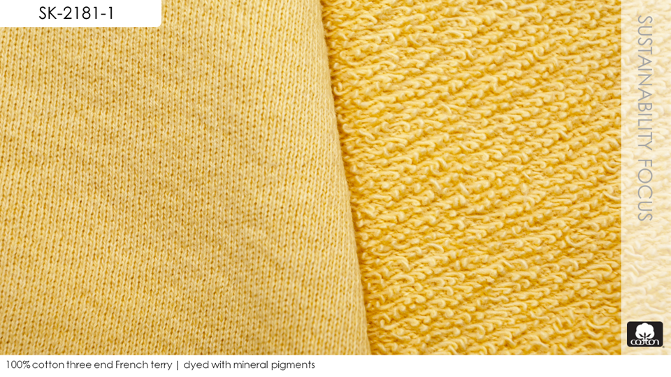 100% cotton three end French terry | dyed with mineral pigments