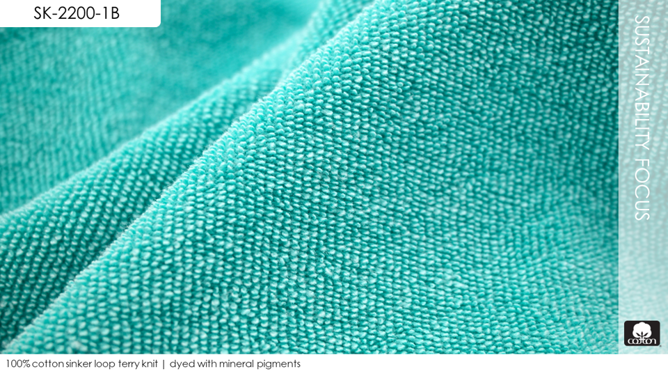 100% cotton sinker loop terry knit | dyed with mineral pigments